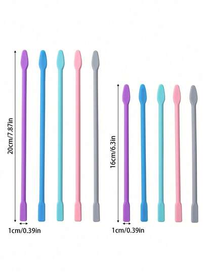 1PC 16cm/20cm多色硅胶搅拌棒调色调节棒环氧树脂饰品制作DIY彩色杯分配器工具配件