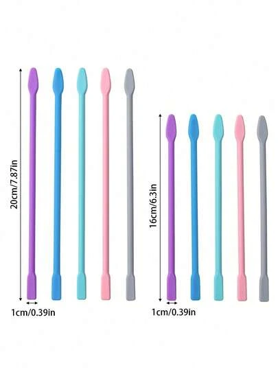 1PC 16cm/20cm多色硅胶搅拌棒调色调节棒环氧树脂饰品制作DIY彩色杯分配器工具配件