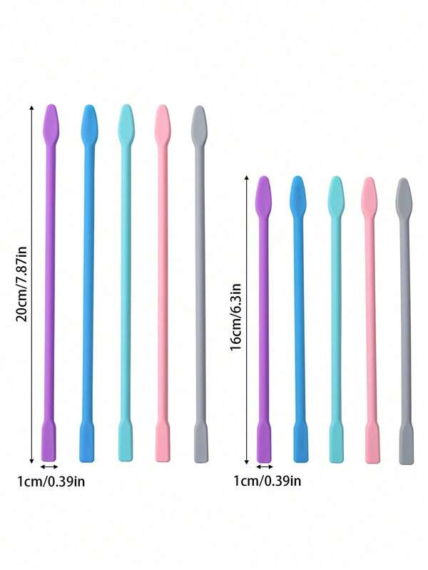 1PC 16cm/20cm多色硅胶搅拌棒调色调节棒环氧树脂饰品制作DIY彩色杯分配器工具配件