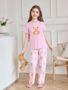 SHEIN 女童睡衣 粉色睡衣 - 粉色 - 查看 3