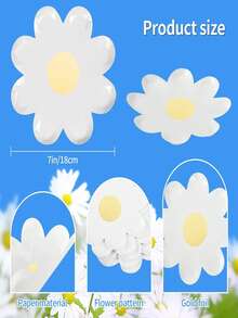 10 件雏菊金箔装饰盘 7 英寸 9 英寸波西米亚风派对背景照片道具生日婚礼毕业圣诞节夏季装饰白色向日葵桌面中心装饰壁挂节日装饰 - 彩色 - 查看 4