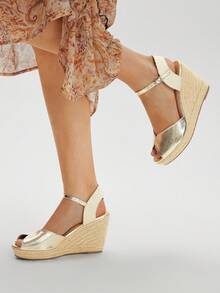 Styleloop CUCCOO Hemp Rope Sole Slip-On Sandals, Casual Women Platform Wedge Sandals