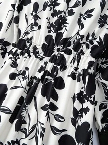 GlowEve CURVE 2025 New Elegant Ruffle Sleeve Black And White Dress For Women,Autumn Date Night Fashion,Wednesday Aesthetic,Graduation,Wedding,Gala,Party Cloth - Apricot - View 4