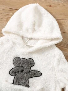 SHEIN Set de 2 piezas Estilo preppy para niño pequeño Conjunto de ropa de felpa tejida holgada y gruesa - Multicolor - Ver 6