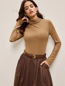 BizChic Áo kiểu dáng mới Thu/Đông 2025 màu nâu đính sequin lấp lánh, phong cách retro sang trọng, thanh lịch, phù hợp cho công sở, đi làm hàng ngày, lãng mạn, thường ngày, thập niên 90, Giáng sinh, Năm mới, Lễ Tạ ơn, đi biển, lễ tốt nghiệp, thời trang sành điệu, thích hợp cho khách dự đám cưới, chủ nhà, hẹn hò, tiệc tùng, hòa nhạc, bữa trưa, sân bay, nhiều dịp khác nhau. - màu nâu - Xem 6