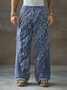 AXEPEAK Pantalon casual ample et décontracté de couleur claire pour homme