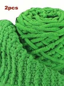 1/2/3/5 Rolls, Approx 90-100g/Pc Ice Bar Braided Single Strand Chunky Yarn For DIY Scarf, Bag, Slippers, Dolls, Blankets, Cushions, Plush Toys (Random Color)