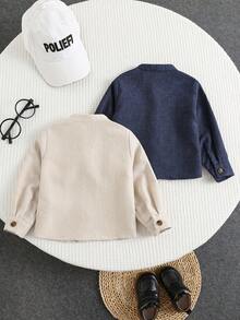 SHEIN 2 pièces Chemise à manches longues de couleur unie décontractée pour bébé garçon, chemise tout-aller convenant pour l'anniversaire, la fête, la soirée, la représentation, le mariage, le premier mois du bébé, le baptême et la célébration du 1er anniversaire, mon premier Noël, la maternelle - Multicolore - Voir 3