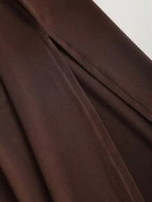 Sweetra Women's Solid Color Waist Ruched Bodycon Slit Maxi Dress