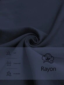 Aalyst Áo cánh nữ cổ thuyền tay bèo nhún, thắt lưng có dây rút, thích hợp cho kỳ nghỉ và công sở mùa xuân/hè - Màu xanh hải quân - Xem 3