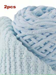 1/2/3/5 Rolls, Approx 90-100g/Pc Ice Bar Braided Single Strand Chunky Yarn For DIY Scarf, Bag, Slippers, Dolls, Blankets, Cushions, Plush Toys (Random Color)