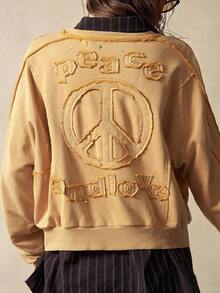 Bohemela Sudadera holgada de mujer de punto de cuello redondo, unicolor amarillo, estilo bohemio, para otoño/invierno - Azul - Ver 7