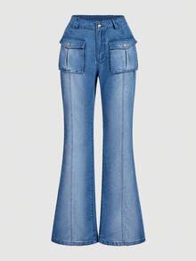 Sweetra Women's Elegant Casual Travel Denim Set - Blue - View 5