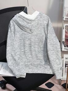 LOONEY TUNES X SHEIN 女士秋季骷髅与字母图案圆领运动衫 - 白色 - 查看 2