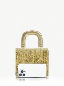 SHEIN SXY Borse da sera per signora, borse a mano, dorate, con paillettes, alla moda, di lusso, con nappe, luccicanti, adatte per cocktail festa, feste, balli, club, appuntamenti, compleanni, serate, cene di gala