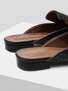 MOTF CÓMODOS MOCASINES PLANOS TIPO MULA DE ESTILO RETRO Y CASUAL - Negro - Ver 6
