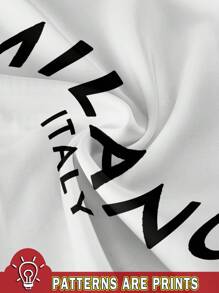 Slaydiva 休闲米兰风短袖圆领修身中长连衣裙，女士夏季款 - 白色 - 查看 4