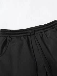 PAVTROS Manfinity Streetrush Men's Autumn Rhinestone Embellished Zip Front Hoodie And Sweatpants Casual Tracksuit Set - Black - View 7