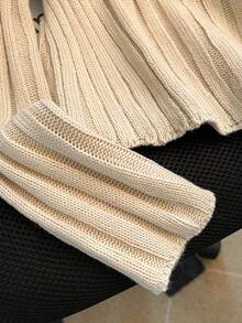 Franclia Suéter Casual de Manga Longa com Decote V Transposto de Cor Sólida, Outono