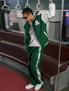 Manfinity Roghcode Manfinity Streetrush 男士简约时尚休闲夹克套装，适合日常穿着，男士两件套服装 - 彩色 - 查看 7