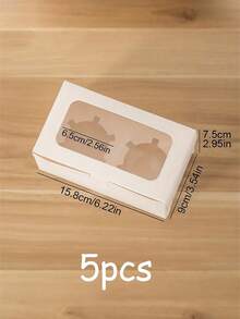 SHEIN 5 件/12 件 12 个带透明窗口的纸杯蛋糕盒 - 一次性糕点架，用于饼干、零食和甜点 - 非常适合日常家庭烘焙和派对学校用品食品袋食品盒适用于糖果巧克力饼干等。