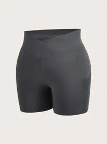 SHEIN LUNE 2pcs/Set Plus Size Women Solid Color Fitted Casual Leggings, Suitable For Summer Women's Sportswear - Multicolor - View 5