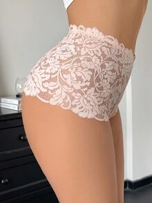 SHEIN Women's Sexy French Lace Panties - Apricot - View 3