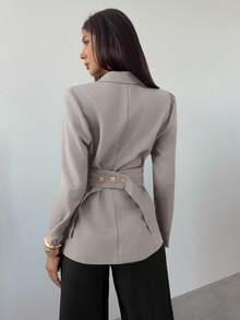 Firerie Women's Elegant Office Fitted Blazer,Fall - Khaki - View 11