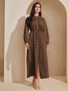 Graceveil Robe chemise à manches longues ample, décontractée, de couleur jaune crème, style été dopamine