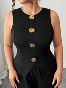 Elenzga Halloween Plus Size Co-Ords - Black - View 2