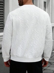 Manfinity CasualCool 大码男士纯色圆领长袖休闲套头衫，秋季