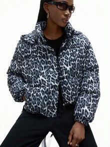 Aveloria GENKIRA New Fashionable Casual Elegant Minimalist Stand Collar Hooded Padded Coat, High-End Design Zipper Pockets Women Outerwear Fall Winter Cloth For Women - Black - View 6