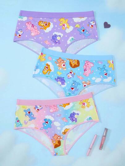 SHEIN X Care Bears 大码女式卡通熊图案时尚内裤