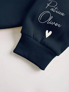 INAWLY Women's Casual Letter Print Crew Neck Sweatshirt - Blue - View 6