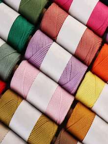 160克/卷蕾丝钩针纱棉麻线粗麻线圆股空心棉纱粗DIY帽子手工编织 - 彩色 - 查看 3