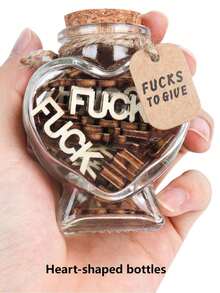 1 件 F U C K 礼品罐，恶作剧礼物，生日礼物，趣味礼物，木制字母剪纸字母 DIY 工艺品，F U C K S 装在玻璃瓶中赠送，送给朋友、同事、周年纪念日、情人节礼物，鼓励，奇妙的幽默，伟大的礼物创意礼物，桌面配件，愚弄朋友，让家人开怀大笑，F U C K S 赠送，返校 - 棕色 - 查看 22