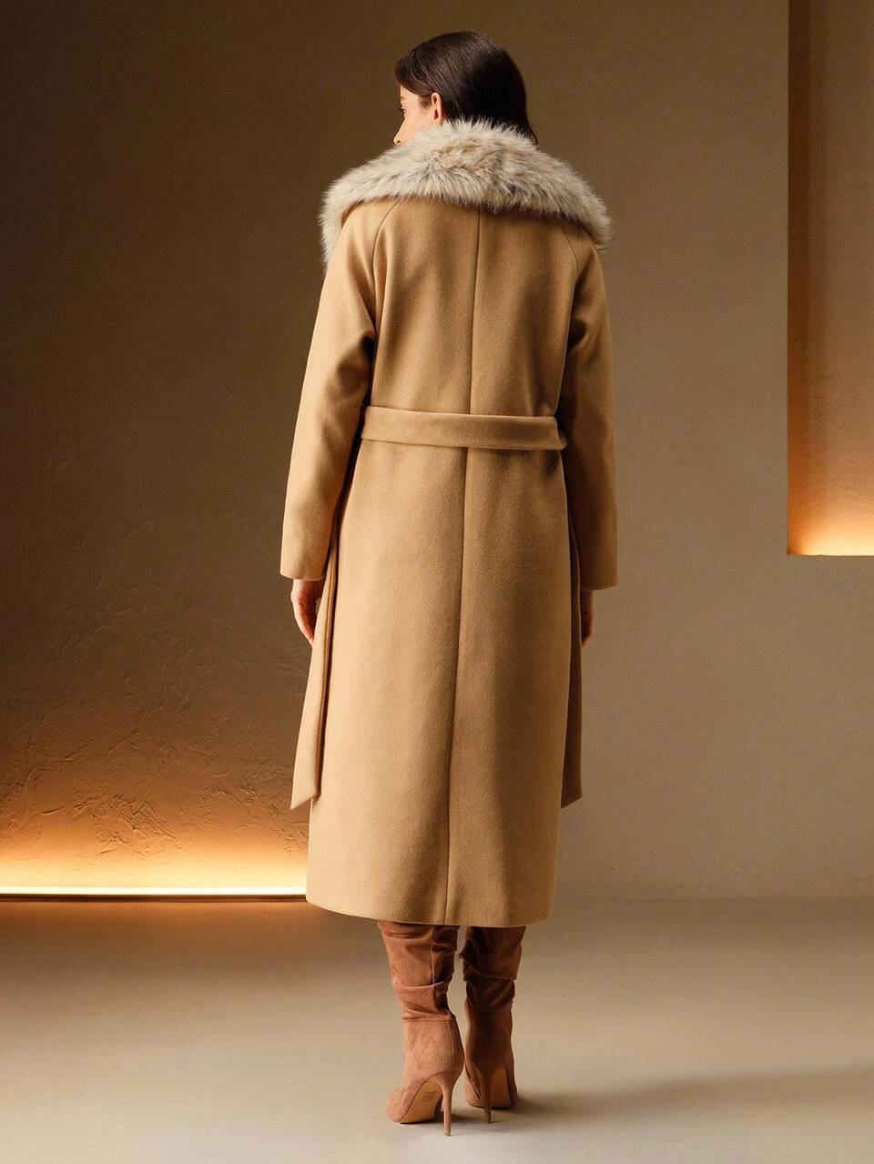 Women's Overcoat,Camel,Autumn,Elegant,Dinner,Winter Outerwear,Chic,Formal,Party,Luxury,New Year,Christmas,Work,Graduation,Wedding,,Fall,Outer