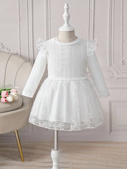 Glamorique Kids Conjunto de niña bebé, vestido de dama de honor, vestido de invitada de boda elegante