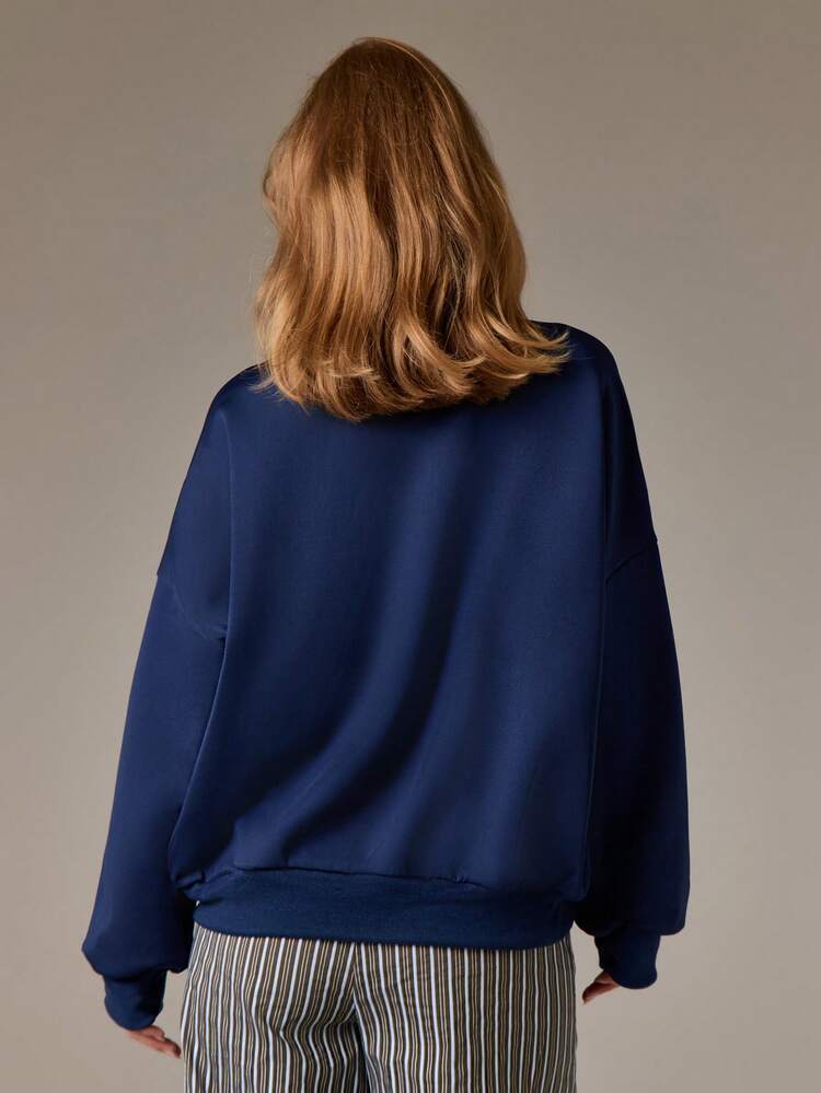 AiiRZ Oversized Collegiate Letter Print Sweatshirt AZC Logo