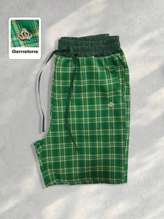 Street Life Shorts décontractés à taille élastique avec motif à carreaux pour hommes