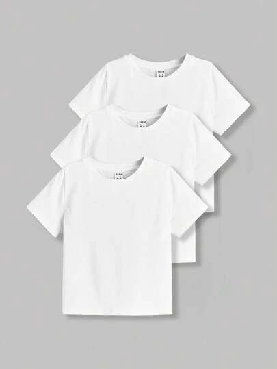 SHEIN 男婴休闲简约短袖圆领上衣，适合夏季