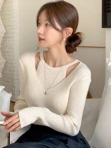 DAZY 女士毛衣 - 杏色 - 查看 4