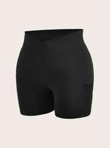 SHEIN LUNE 2pcs/Set Plus Size Women Solid Color Fitted Casual Leggings, Suitable For Summer Women's Sportswear - Multicolor - View 11