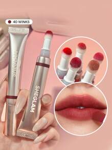 SHEGLAM Pout Pillow Cushion Matte Liquid Lipstick-40 Winks Long Lasting Liquid Lipstick Matte Finish Sponge Tip Applicator Lip Gloss Moisturizing Non-Sticky Lip Gloss Lip Combo Brand Beauty Makeup Face Paint Cosmetic For Women Girls Perfect For Winter Spring Ideal For Y2K Fancy Fashion Suitable For Birthday Gift Party Ready Best Color - 40 Winks - View 1
