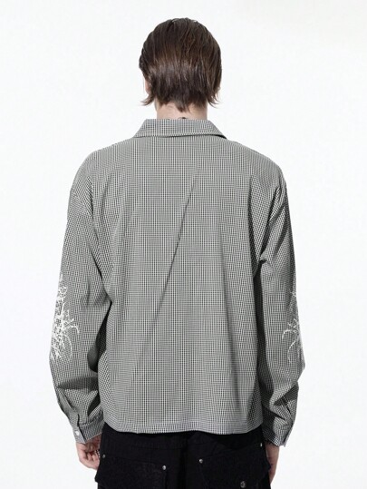 Street Life Men's Plaid Long Sleeve Single-Breasted Casual Loose Shirt, Emo, Fall