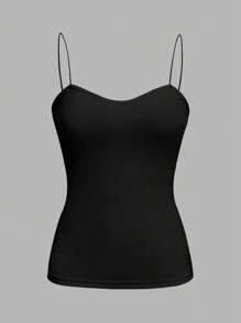 SHEIN EZwear 4pcs/Set Spaghetti Strap Fitted Camisole Tops, Suitable For Spring And Summer Back To School - Multicolor - View 9