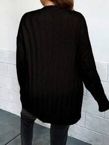 EURMUSE Plus Size Casual Warm Solid Color Button Front Cardigan, Autumn/Winter