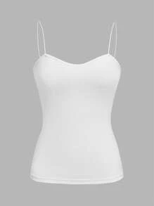 SHEIN EZwear 4pcs/Set Spaghetti Strap Fitted Camisole Tops, Suitable For Spring And Summer Back To School - Multicolor - View 8