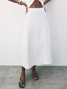 Maija 2025 Otoño/Invierno Nuevo Falda línea A con cuello en V blanco, abotonadura frontal, cinturón ajustable, estilo vintage, urbano, casual, romántico de los 90, apto para fiesta de Acción de Gracias, playa, graduación, boda, cita, fiesta, concierto, brunch, aeropuerto - Blanco - Ver 7