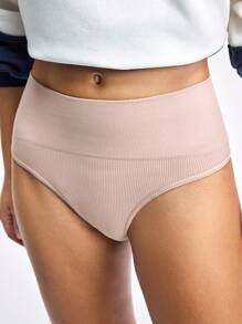 LOUNGEISTA Bộ 3 quần lót nữ cạp cao liền mạch, màu trung tính - Nhiều màu - Xem 9